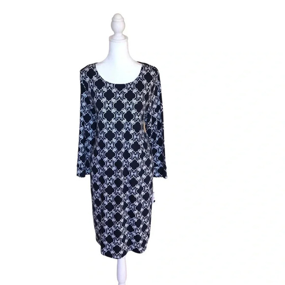 Crown & Ivy Blue & Cream Lightweight Dress NEW W/Tags - Picture 12 of 13